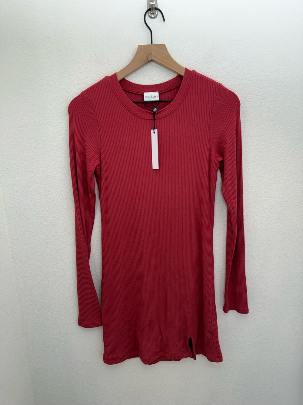 NWT Stillwater Ribbed Long Sleeve Mini Dress Size Medium